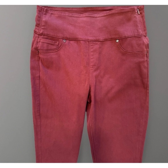 Spanx Denim Pants XL Womens Brick Red Solace Leggings High Rise Stretch Slimming - Picture 3 of 8